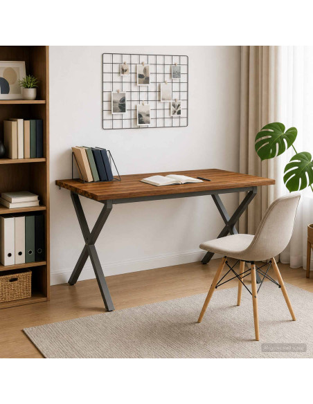 Tavolo da pranzo con bordo vivo 140 x 80 x 75 cm Naturale