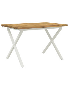 120 x 80 x 75 cm Legno di Acacia Massello Bianco Rettangolare 2