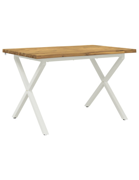 120 x 80 x 75 cm Legno di Acacia Massello Bianco Rettangolare