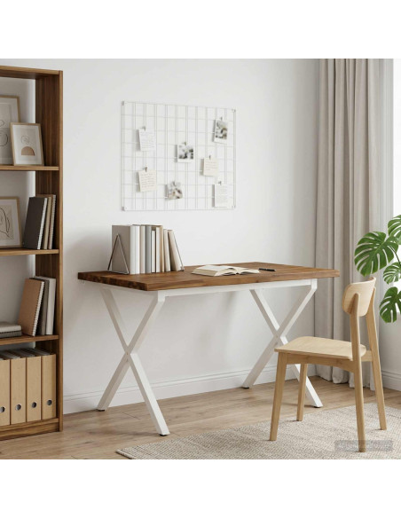 120 x 80 x 75 cm Legno di Acacia Massello Naturale e Bianco