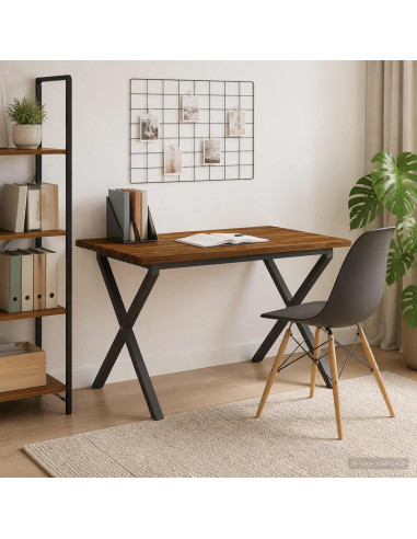 120 x 80 x 75 cm Legno di Acacia Massello Naturale e Caffè