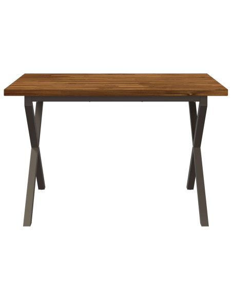120 x 80 x 75 cm Legno di Acacia Massello Naturale e Caffè