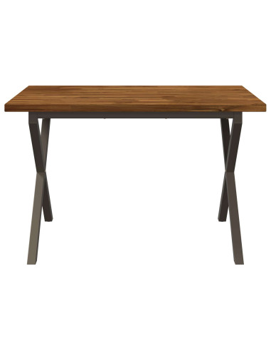 120 x 80 x 75 cm Legno di Acacia Massello Naturale e Caffè