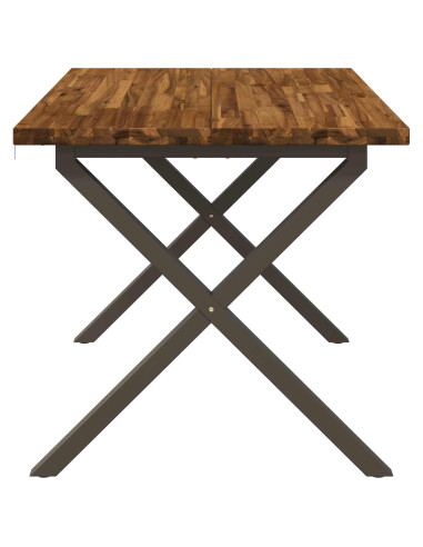 120 x 80 x 75 cm Legno di Acacia Massello Naturale e Caffè