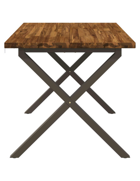 120 x 80 x 75 cm Legno di Acacia Massello Naturale e Caffè