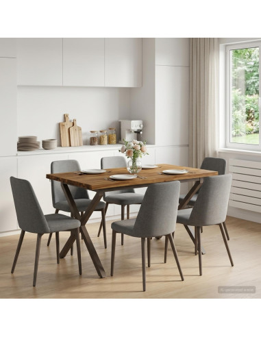 120 x 80 x 75 cm Legno di Acacia Massello Naturale e Caffè
