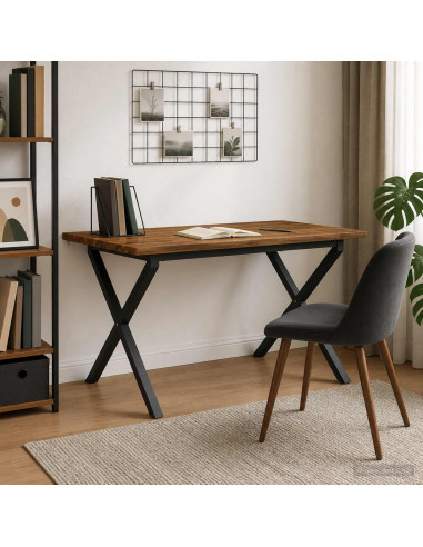 120 x 80 x 75 cm Legno di Acacia Massello Naturale e Nero