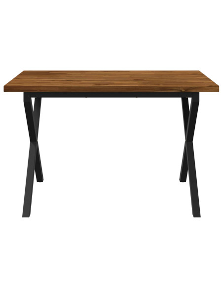 120 x 80 x 75 cm Legno di Acacia Massello Naturale e Nero