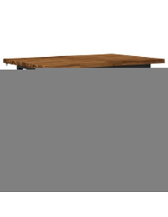 120 x 80 x 75 cm Legno di Acacia Massello Naturale e Nero 2