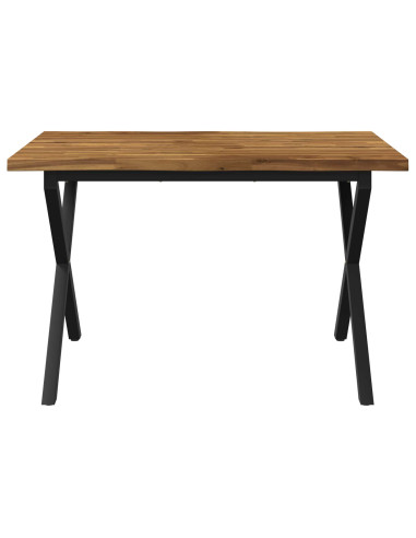 120 x 80 x 75 cm Legno di Acacia Massello Naturale e Nero