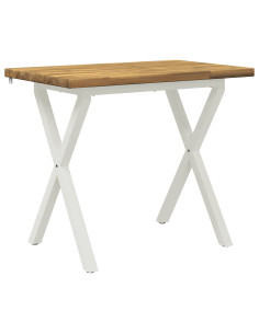 90 x 55 x 75 cm Legno di Acacia Massello Bianco Rettangolare 2