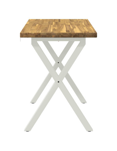 90 x 55 x 75 cm Legno di Acacia Massello Bianco Rettangolare