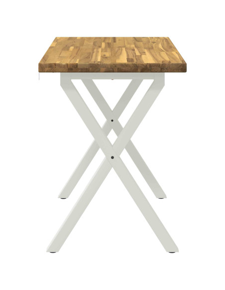 90 x 55 x 75 cm Legno di Acacia Massello Bianco Rettangolare