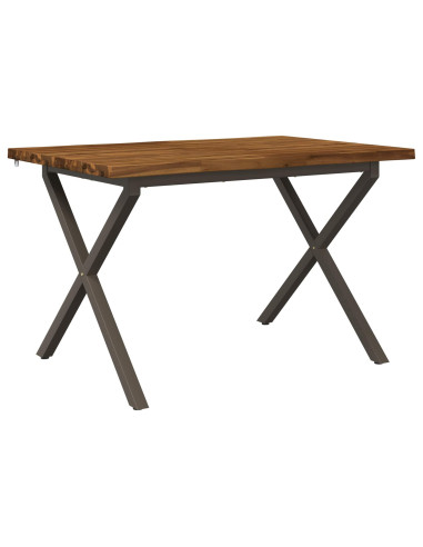 90 x 55 x 75 cm Legno di Acacia Massello Naturale e Caffè