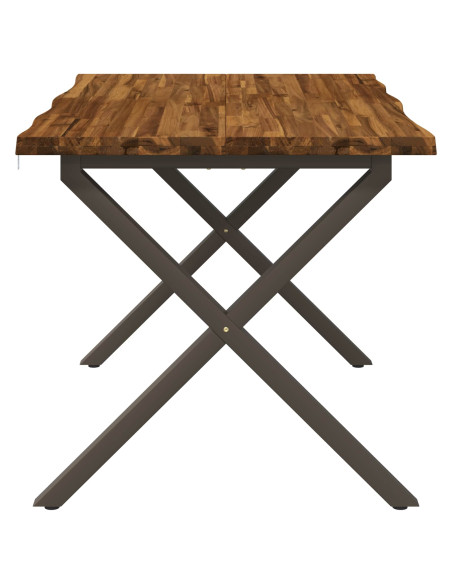 90 x 55 x 75 cm Legno di Acacia Massello Naturale e Caffè