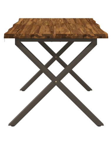 90 x 55 x 75 cm Legno di Acacia Massello Naturale e Caffè