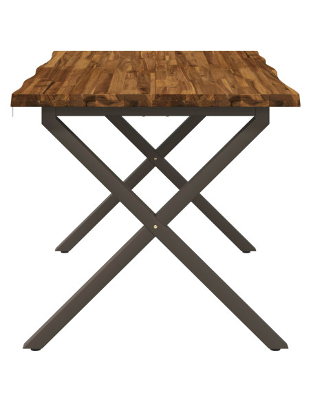 90 x 55 x 75 cm Legno di Acacia Massello Naturale e Caffè