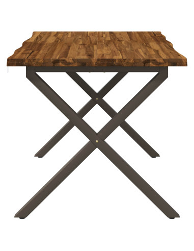 90 x 55 x 75 cm Legno di Acacia Massello Naturale e Caffè