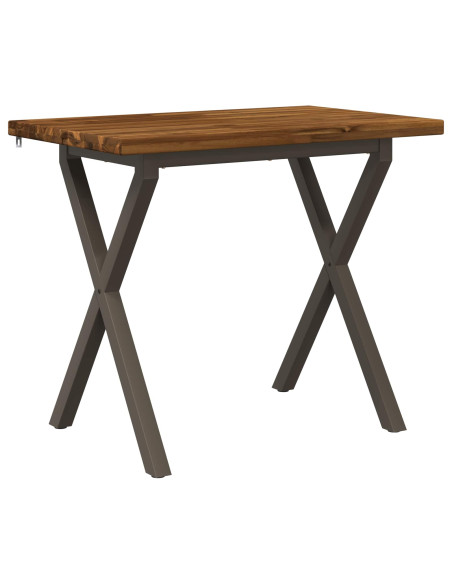 90 x 55 x 75 cm Legno di Acacia Massello Naturale e Caffè
