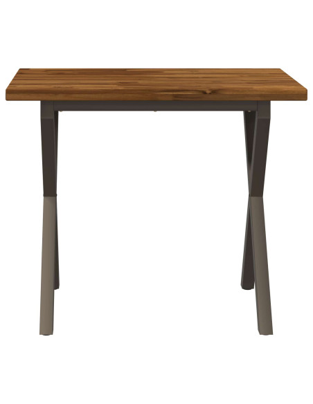 90 x 55 x 75 cm Legno di Acacia Massello Naturale e Caffè