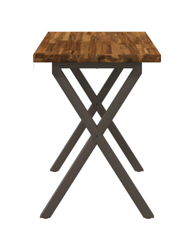 90 x 55 x 75 cm Legno di Acacia Massello Naturale e Caffè