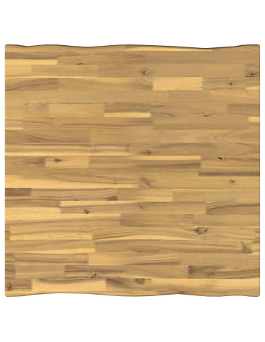 90 x 90 x 75 cm Legno di Acacia Massello Bianco e Nero Quadrato