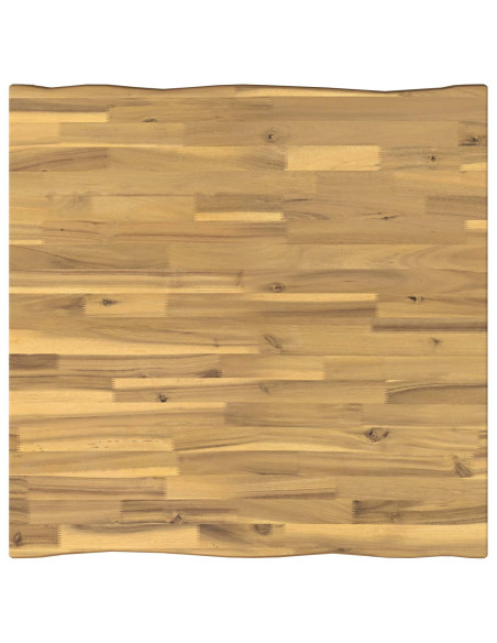 90 x 90 x 75 cm Legno di Acacia Massello Bianco e Nero Quadrato