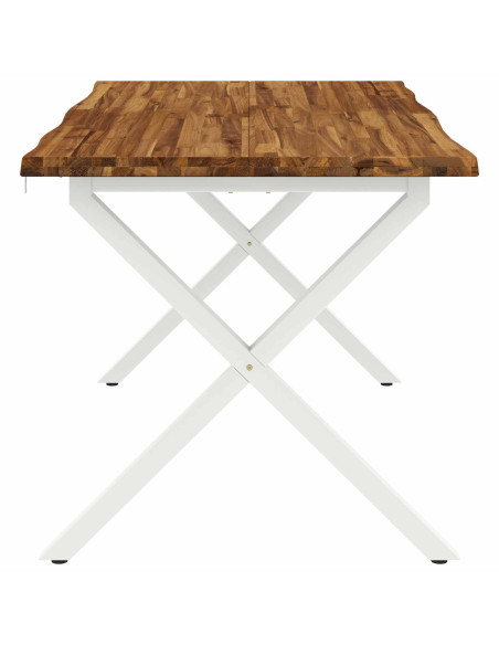 Tavolo da pranzo con bordo vivo 140 x 70 x 75 cm Naturale