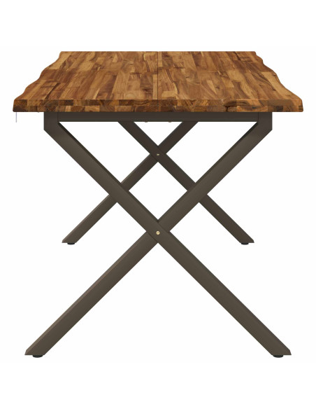 Tavolo da pranzo con bordo vivo 140 x 80 x 75 cm Naturale