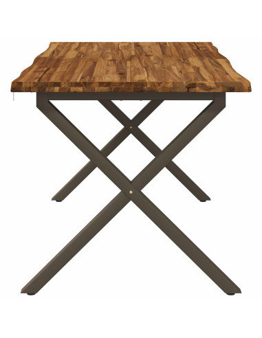 Tavolo da pranzo con bordo vivo 140 x 80 x 75 cm Naturale