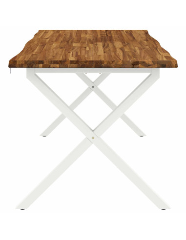 Tavolo da pranzo con bordo vivo 160 x 80 x 75 cm Naturale