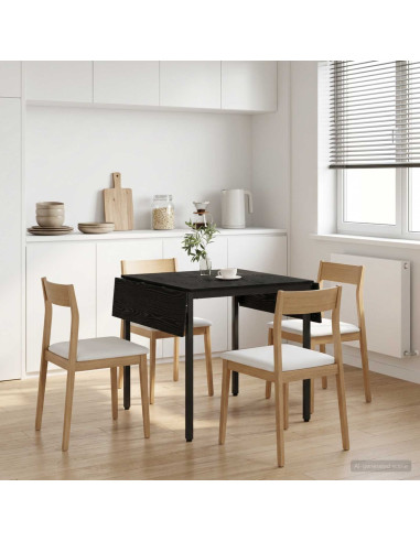 Tavolo da Pranzo Estensibile 120 x 81,5 x 75 cm Rovere Nero