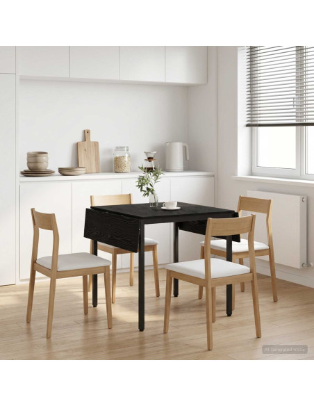 Tavolo da Pranzo Estensibile 120 x 81,5 x 75 cm Rovere Nero