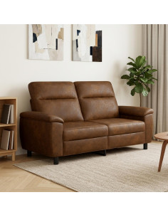 Divano Marrone 178 x 90 x 95 cm Pelle Scamosciata Sintetica