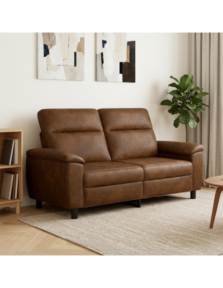Divano Marrone 178 x 90 x 95 cm Pelle Scamosciata Sintetica