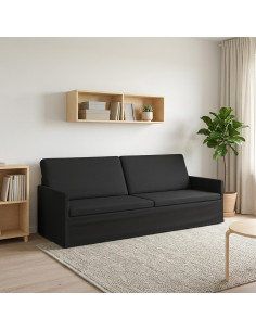 Divano a 3 posti Nero 220 x 81 x 82 cm Tessuto