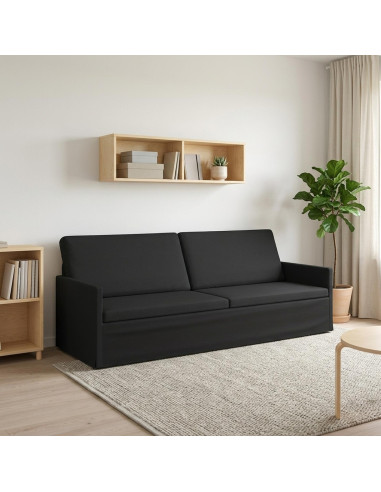Divano a 3 posti Nero 220 x 81 x 82 cm Tessuto