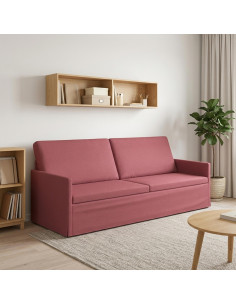Divano a 3 posti Rosso Vino 220 x 81 x 82 cm Tessuto