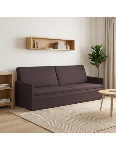 Divano a 3 posti Marrone Scuro 220 x 81 x 82 cm Tessuto