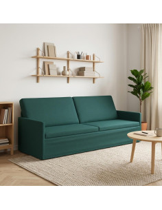 Divano a 3 posti Verde Scuro 220 x 81 x 82 cm Tessuto