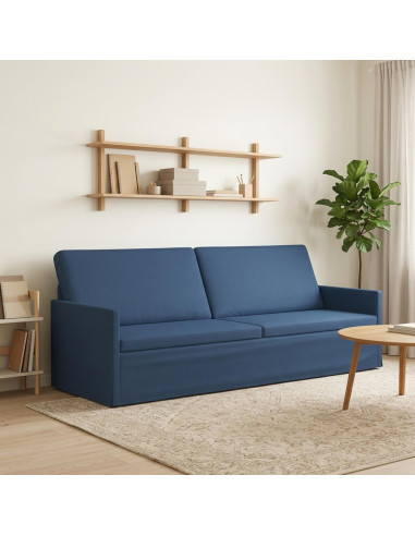 Divano a 3 posti Blu 220 x 81 x 82 cm Tessuto
