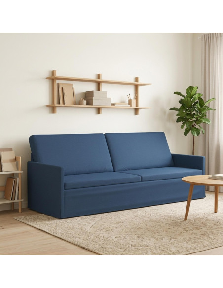 Divano a 3 posti Blu 220 x 81 x 82 cm Tessuto
