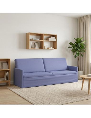 Divano a 3 posti Blu jeans 220 x 81 x 82 cm Tessuto