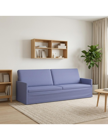Divano a 3 posti Blu jeans 220 x 81 x 82 cm Tessuto