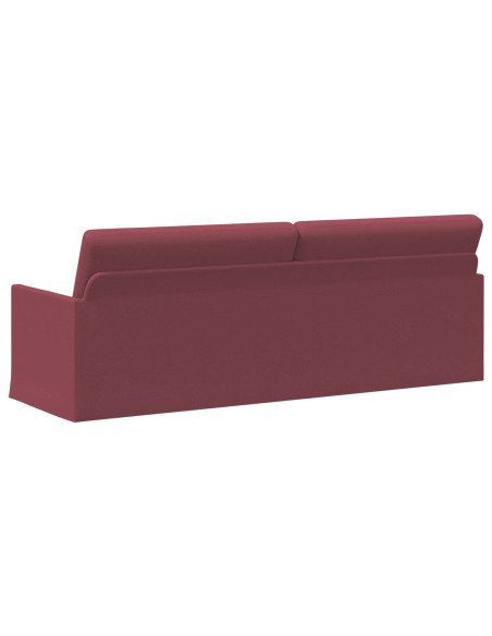 Divano a 3 posti Rosso Vino 220 x 81 x 82 cm Tessuto