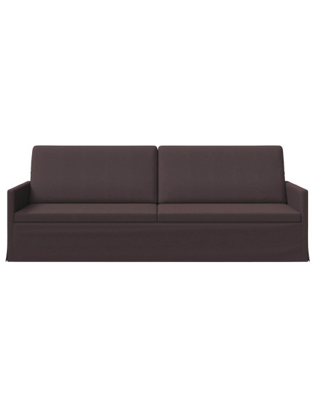 Divano a 3 posti Marrone Scuro 220 x 81 x 82 cm Tessuto