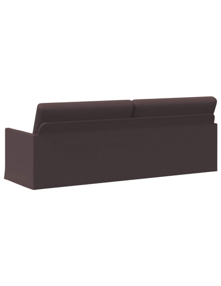 Divano a 3 posti Marrone Scuro 220 x 81 x 82 cm Tessuto