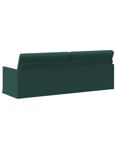Divano a 3 posti Verde Scuro 220 x 81 x 82 cm Tessuto