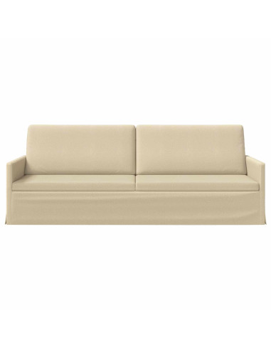 Divano a 3 posti Crema 220 x 81 x 82 cm Tessuto