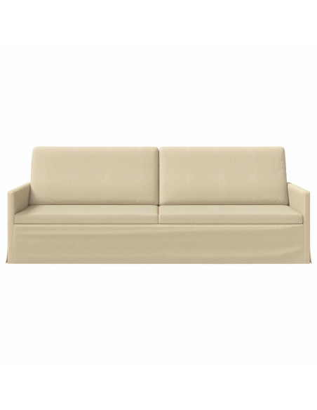 Divano a 3 posti Crema 220 x 81 x 82 cm Tessuto